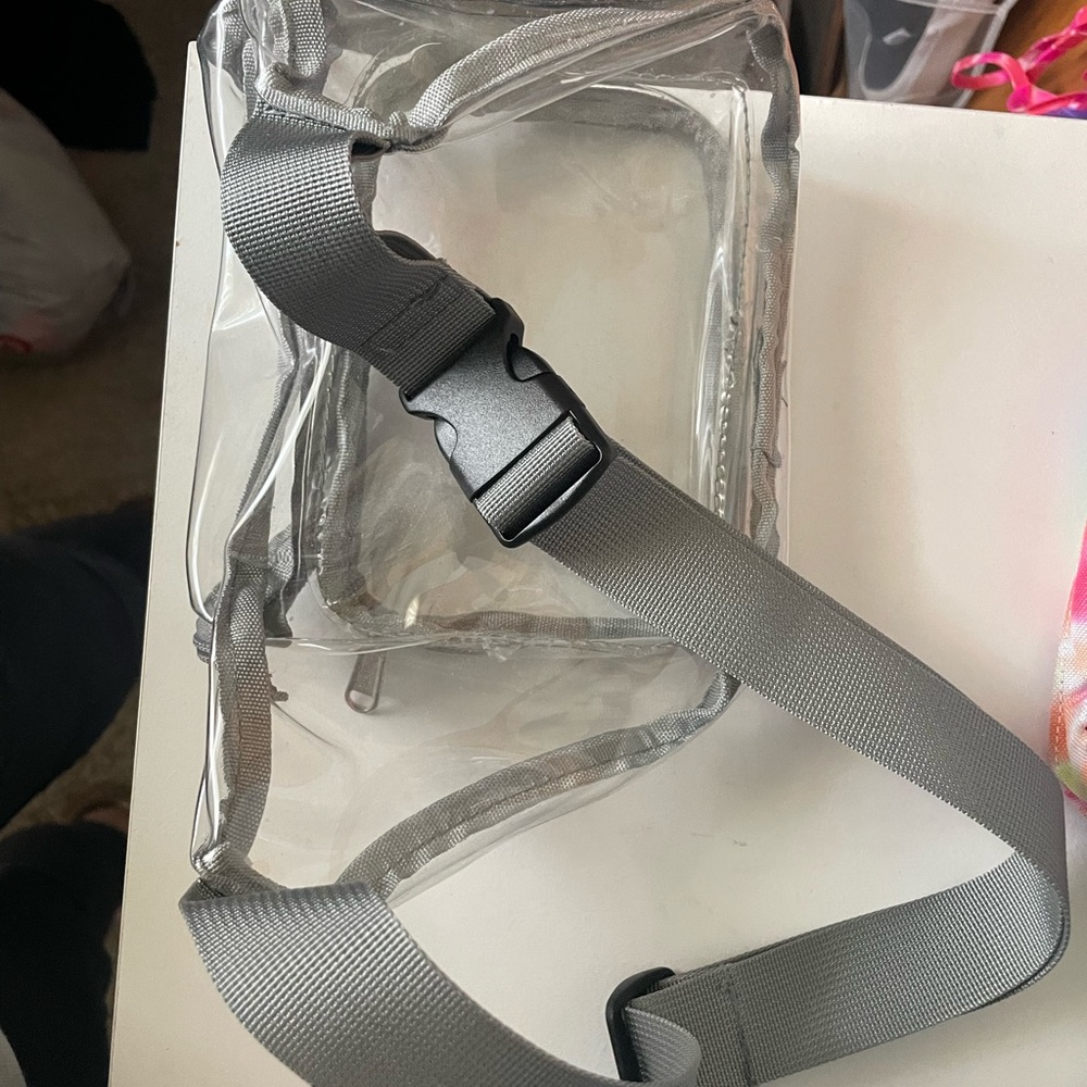 Clear plastic Fannie pack. Worn once.